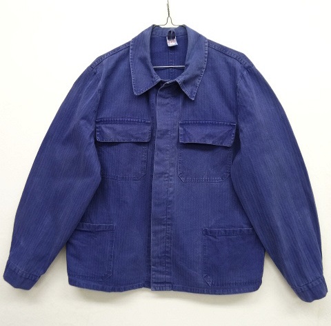 画像: ユーロワーク HBT ヘリンボーンツイル ワークジャケット カバーオール ブルー (VINTAGE) 「Jacket」 入荷しました。