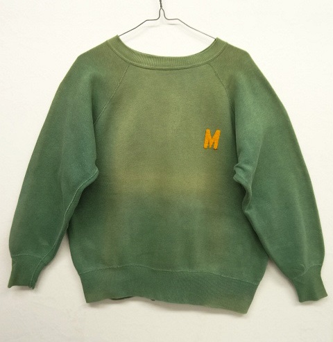 画像: 60'S UNKNOWN ラグランスリーブ スウェットシャツ フェードグリーン (VINTAGE) 「Sweat Shirt」 入荷しました。