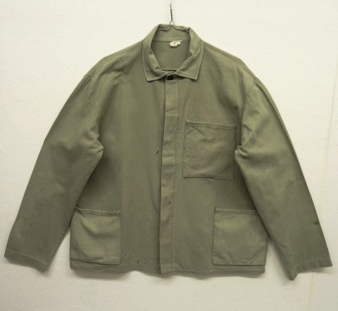 画像: ユーロワーク HBT ワークジャケット カバーオール カーキ (VINTAGE) 「Jacket」 入荷しました。