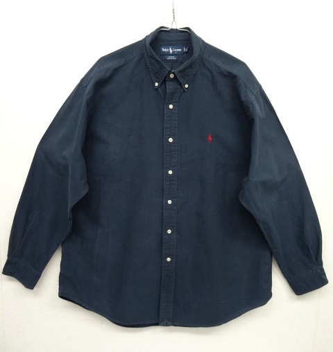 画像: 90'S RALPH LAUREN "BLAKE" オックスフォード 長袖 BDシャツ NAVY L (VINTAGE) 「L/S Shirt」 入荷しました。