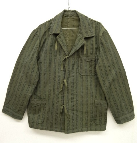 画像: ブルガリア軍 スリーピングシャツ オリーブ染 ストライプ (VINTAGE) 「Jacket」 入荷しました。