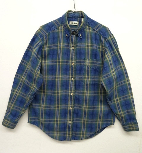 画像: 90'S LL Bean 長袖 BDシャツ インディゴ チェック柄 USA製 (VINTAGE) 「L/S Shirt」 入荷しました。