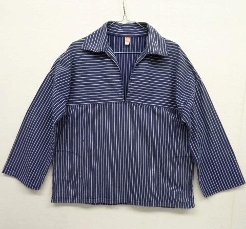 画像: ユーロヴィンテージ フィッシャーマンスモック ネイビー/ストライプ (VINTAGE) 「L/S Shirt」 入荷しました。