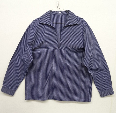 画像: ユーロヴィンテージ フィッシャーマンスモック インディゴ/ストライプ (VINTAGE) 「L/S Shirt」 入荷しました。