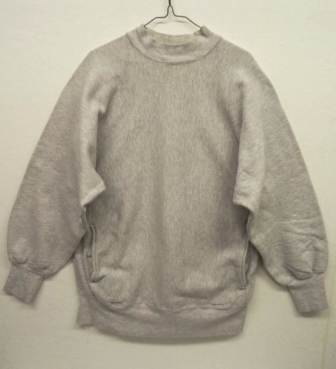画像: 90'S CHAMPION 刺繍タグ 目無し モックネック リバースウィーブ 無地 グレー USA製 (VINTAGE) 「Sweat Shirt」 入荷しました。