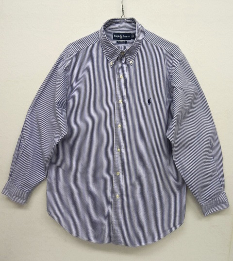 画像: RALPH LAUREN 長袖 BDシャツ BLUE/RED ストライプ柄 (USED) 「L/S Shirt」 入荷しました。
