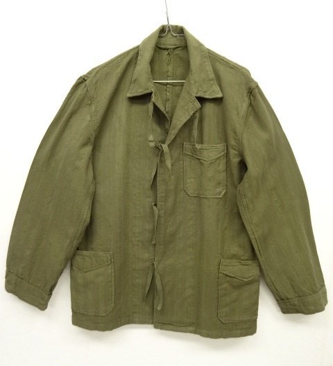 画像: ブルガリア軍 スリーピングシャツ オリーブ染 ストライプ (VINTAGE) 「Jacket」 入荷しました。