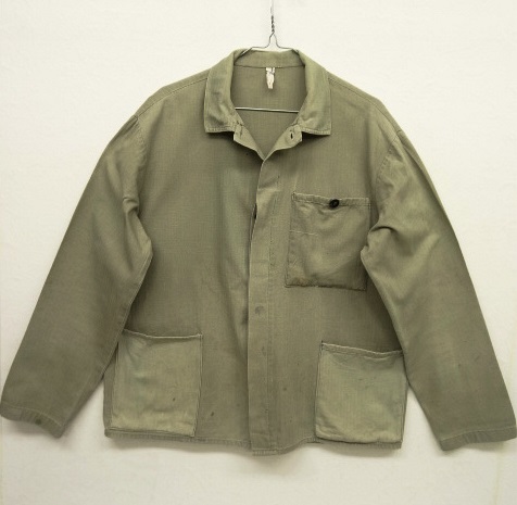 画像: ユーロワーク HBT ワークジャケット カバーオール カーキ (VINTAGE) 「Jacket」 入荷しました。