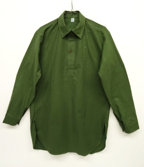 画像: スウェーデン軍 M55 裾ラウンド ミリタリーシャツ オリーブ (DEADSTOCK) 「L/S Shirt」 入荷しました。