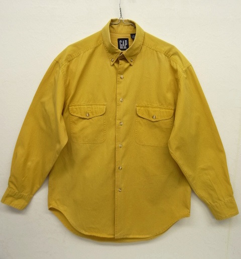 画像: 90'S GAP 旧タグ フラップ付きポケット ワークシャツ イエロー (VINTAGE) 「L/S Shirt」 入荷しました。