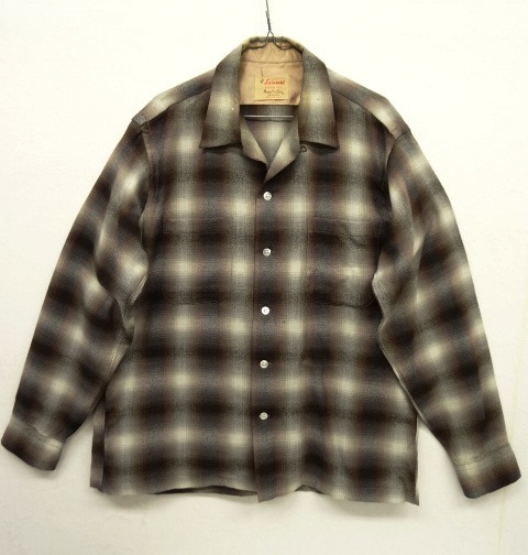 画像: 60'S LANEROSSI イタリア製ウール オープンカラーシャツ オンブレチェック (VINTAGE) 「L/S Shirt」 入荷しました。