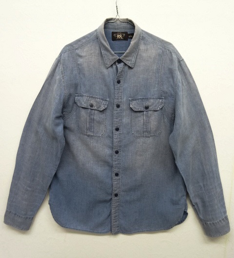 画像: RRL リネン/コットン シャンブレー ワークシャツ (USED) 「L/S Shirt」 入荷しました。