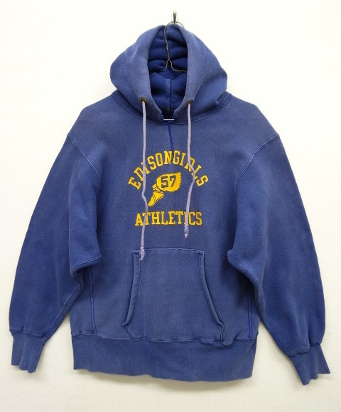 画像: 70'S CHAMPION ”WINGFOOT 三段プリント" 単色タグ リバースウィーブ パーカー ネイビー USA製 (VINTAGE) 「Parka」 入荷しました。