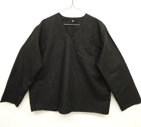 画像: ハンガリー軍 リネン Vネック スリーピングシャツ ブラック染 (VINTAGE) 「L/S Shirt」 入荷しました。