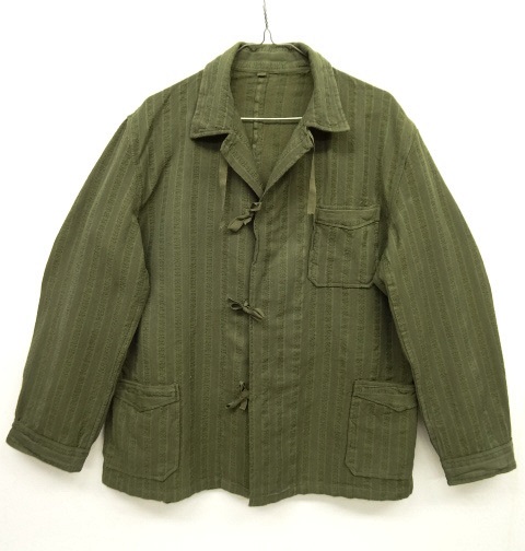 画像: ブルガリア軍 スリーピングシャツ オリーブ染 ストライプ (VINTAGE) 「Jacket」 入荷しました。