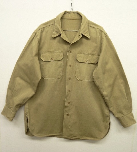 画像: 50'S アメリカ軍 US ARMY マチ付き チノシャツ (VINTAGE) 「L/S Shirt」 入荷しました。