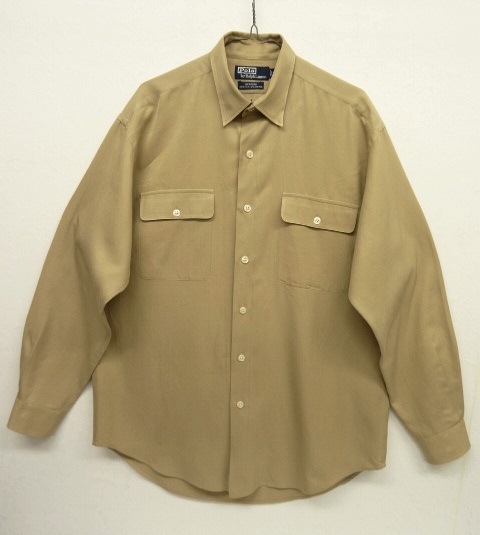 画像: 90'S RALPH LAUREN "BENFORD" シルク/コットン 長袖シャツ TAN (VINTAGE) 「L/S Shirt」 入荷しました。