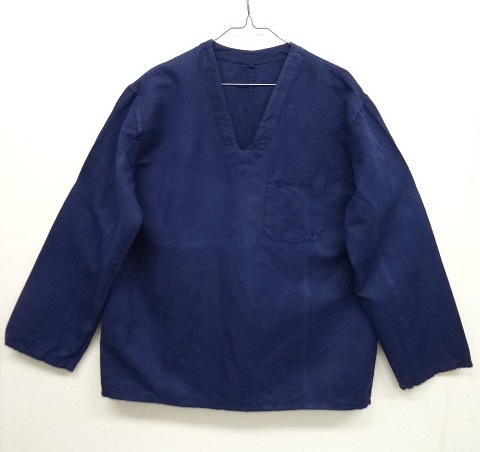 画像: ハンガリー軍 リネン Vネック スリーピングシャツ ネイビー染 (VINTAGE) 「L/S Shirt」 入荷しました。