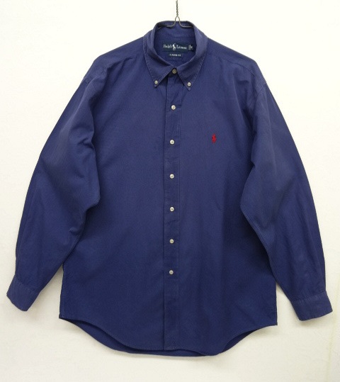 画像: 90'S RALPH LAUREN コットン 長袖 BDシャツ NAVY (VINTAGE) 「L/S Shirt」 入荷しました。