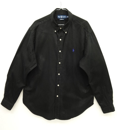 画像: 90'S RALPH LAUREN "CLASSIC FIT" シルク/コットン 長袖 BDシャツ BLACK (VINTAGE) 「L/S Shirt」 入荷しました。