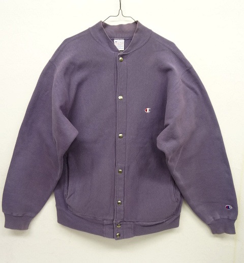 画像: 90'S CHAMPION 刺繍タグ リバースウィーブ スナップボタン カーディガン ライラック USA製 (VINTAGE) 「Sweat Shirt」 入荷しました。