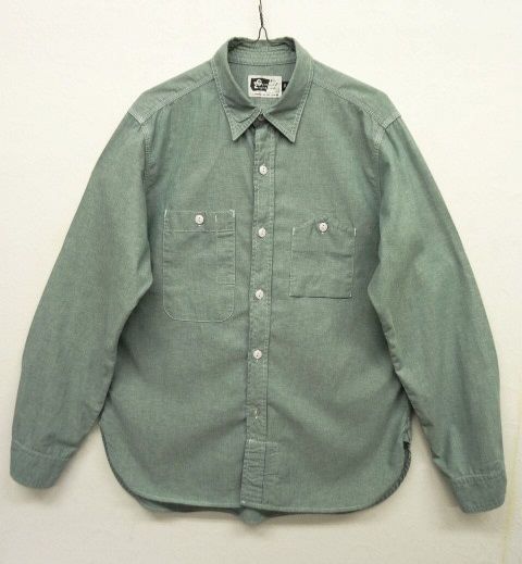 画像: Engineered Garments マチ付き ワークシャツ グリーンシャンブレー USA製 (USED) 「L/S Shirt」 入荷しました。