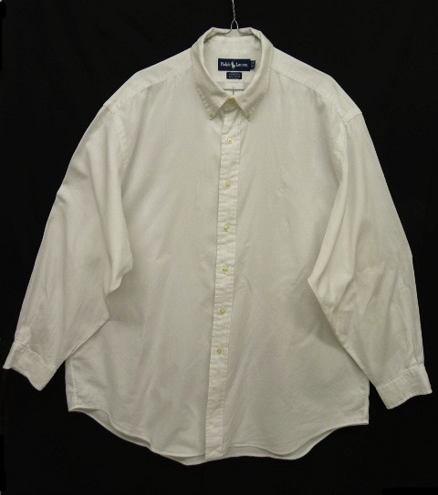 画像: 90'S RALPH LAUREN "YARMOUTH" 同色ロゴ 長袖 BDシャツ WHITE (VINTAGE) 「L/S Shirt」 入荷しました。