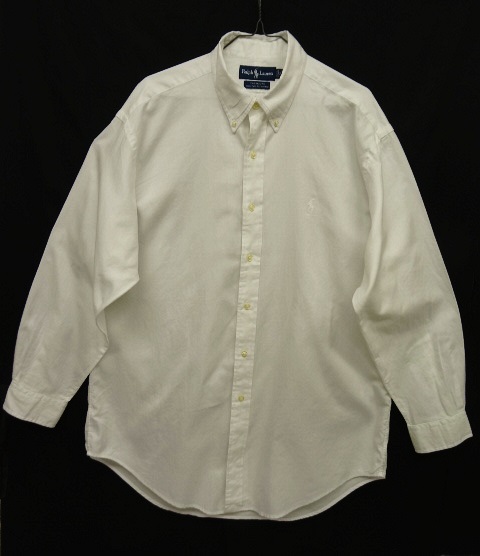 画像: 90'S RALPH LAUREN "YARMOUTH" 同色ロゴ 2PLYコットン 長袖 BDシャツ WHITE (VINTAGE) 「L/S Shirt」 入荷しました。
