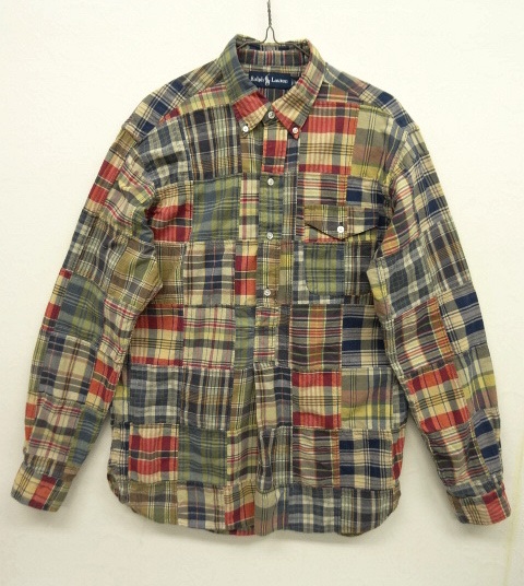 画像: 90'S RALPH LAUREN プルオーバー マドラスチェック パッチワーク BDシャツ (VINTAGE) 「L/S Shirt」 入荷しました。