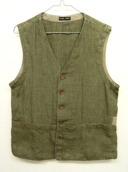 画像: FRANK LEDER リネン ベスト オリーブ ドイツ製 (USED) 「No Sleeve」 入荷しました。
