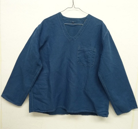 画像: ハンガリー軍 リネン Vネック スリーピングシャツ ブルー染 (VINTAGE) 「L/S Shirt」 入荷しました。