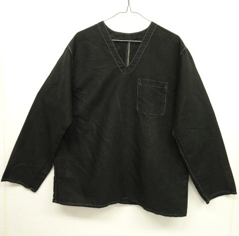画像: ハンガリー軍 リネン Vネック スリーピングシャツ ブラック染 (VINTAGE) 「L/S Shirt」 入荷しました。