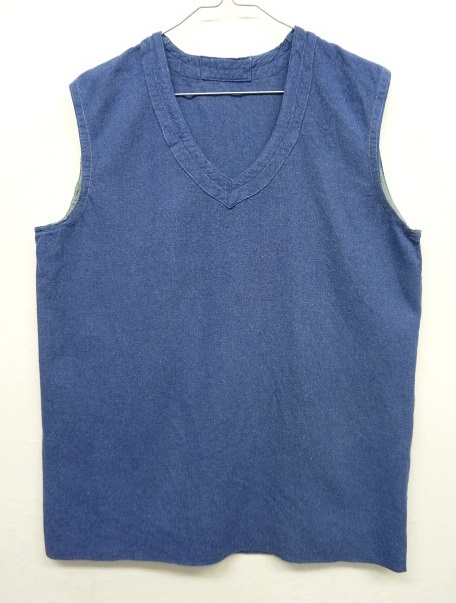 画像: 50'S フランス軍 Vネック ホスピタルベスト BLUE (VINTAGE) 「No Sleeve」 入荷しました。