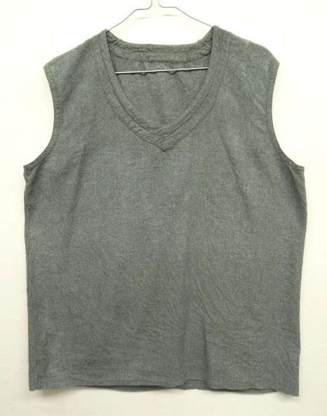 画像: 50'S フランス軍 Vネック ホスピタルベスト GREY (VINTAGE) 「No Sleeve」 入荷しました。
