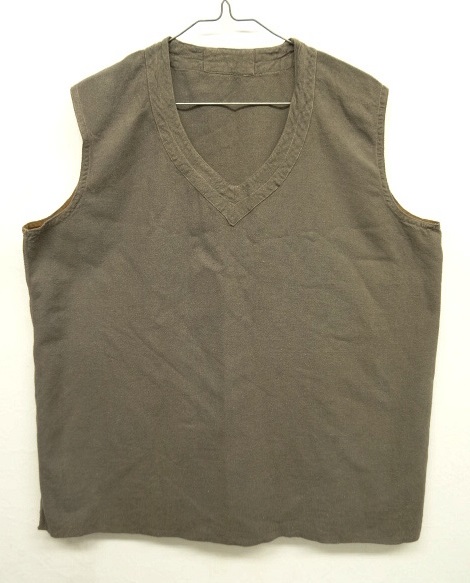 画像: 50'S フランス軍 Vネック ホスピタルベスト KHAKI (VINTAGE) 「No Sleeve」 入荷しました。