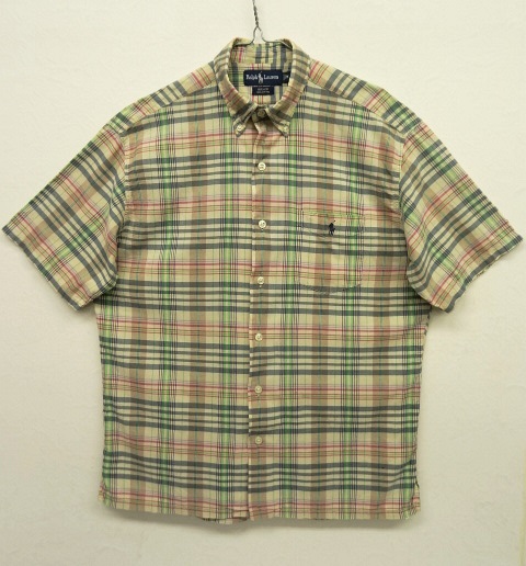 画像: 90'S RALPH LAUREN "GREGGOR" マドラスチェック 半袖 BDシャツ インド製 (VINTAGE) 「S/S Shirt」 入荷しました。