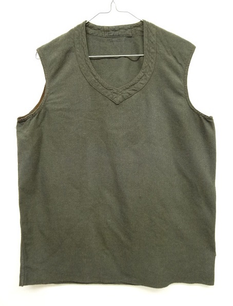 画像: 50'S フランス軍 Vネック ホスピタルベスト CHARCOAL (VINTAGE) 「No Sleeve」 入荷しました。