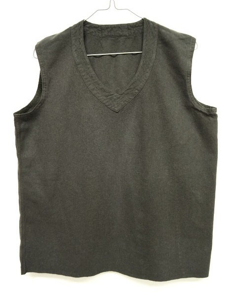 画像: 50'S フランス軍 Vネック ホスピタルベスト BLACK (VINTAGE) 「No Sleeve」 入荷しました。