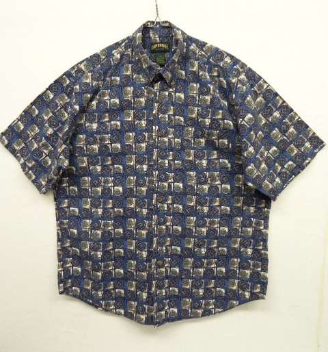 画像: CAMBRIDGE コットン 半袖 BDシャツ BLUEベース/総柄 (USED) 「S/S Shirt」 入荷しました。