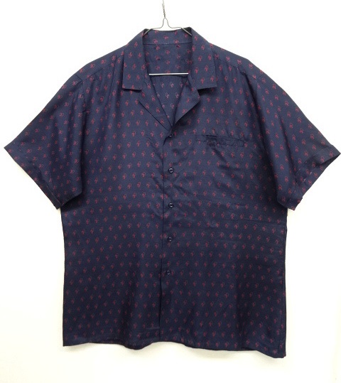 画像: UNKNOWN シルク 半袖 オープンカラーシャツ NAVYベース (USED) 「S/S Shirt」 入荷しました。