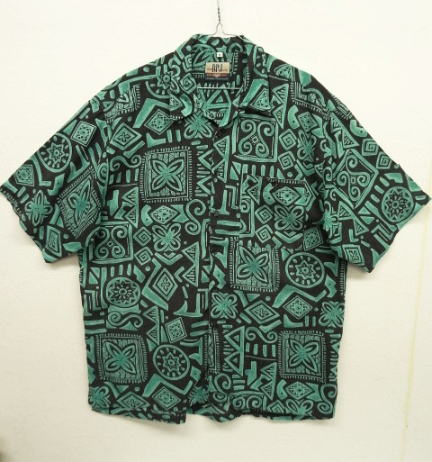 画像: DPJ ビスコース 半袖 オープンカラーシャツ BLACKベース/幾何学柄 (USED) 「S/S Shirt」 入荷しました。