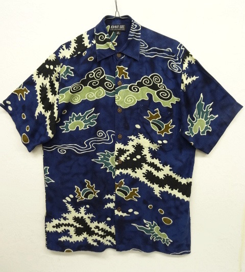 画像: JOHN F.GEE ビスコース 半袖シャツ NAVYベース/柄 (USED) 「S/S Shirt」 入荷しました。