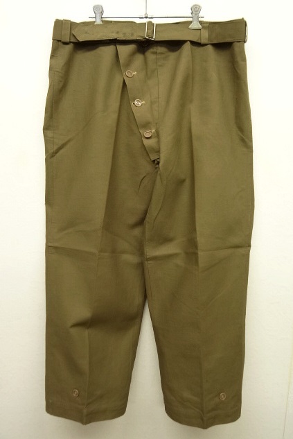 画像: 50'S イタリア軍 ベルト付き ゴム引き オーバーパンツ DK KHAKI (DEADSTOCK) 「Bottoms」 入荷しました