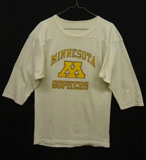 画像: 80'S MINNESOTA GOLDEN GOPHERS レーヨン フットボールTシャツ (VINTAGE) 「T-Shirt」 入荷しました。