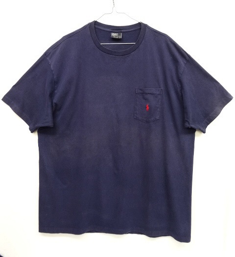 画像: 90'S RALPH LAUREN シングルステッチ ポケット付き Tシャツ ネイビー USA製 (VINTAGE) 「T-Shirt」 入荷しました。