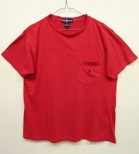 画像: 80'S RALPH LAUREN シングルステッチ ポケット付き Tシャツ レッド USA製 (VINTAGE) 「T-Shirt」 入荷しました。