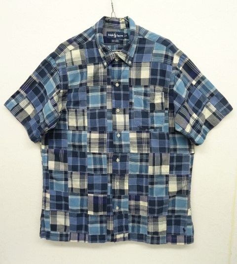 画像: 90'S RALPH LAUREN "BOB CAMP" マドラスチェック 半袖 パッチワークシャツ インド製 (VINTAGE) 「S/S Shirt」 入荷しました。