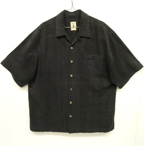 画像: JAMAICA JAXX シルク100% オープンカラーシャツ ブラック 同色チェック柄 (USED) 「S/S Shirt」 入荷しました。