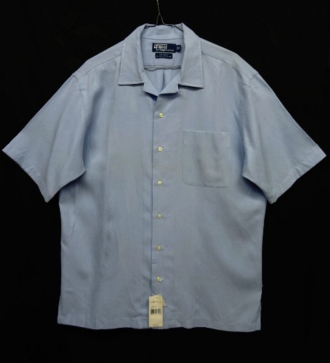 画像: 90'S RALPH LAUREN "CALDWELL" シルク/コットン 半袖 オープンカラーシャツ SAX (DEADSTOCK) 「S/S Shirt」 入荷しました。