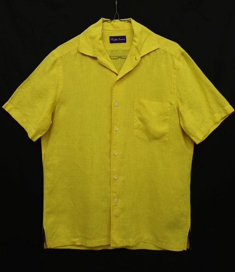 画像: RALPH LAUREN "PURPLE LABEL" リネン 半袖シャツ YELLOW イタリア製 (USED) 「S/S Shirt」 入荷しました。
